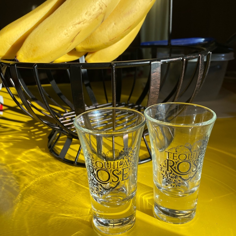 Two Tequila Rose shot glasses